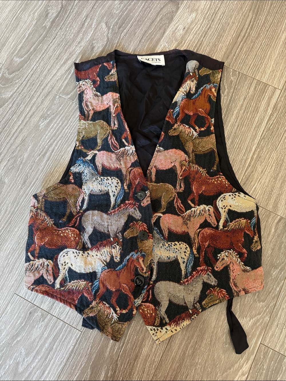Vintage Tapestry Horse Print Vest